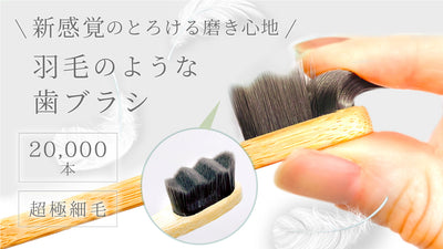 まるで羽毛!?2万本の超極細毛で360°磨けるとろける新感覚の天然竹歯ブラシ