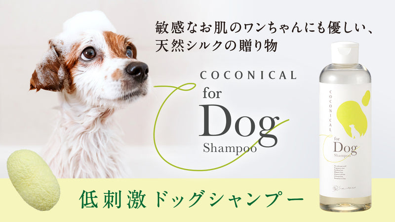 愛犬と飼い主の肌に優しい!みどり繭シルク配合の低刺激「ココニカル犬用シャンプー」