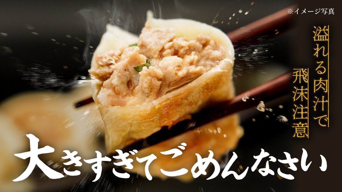 未体験の餃子パーティーを!限界量の餡と創作味で魅了、1つ35g「大きすぎる餃子」