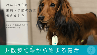 愛犬の首輪やハーネスに付けるだけ!お散歩を自動で記録するわんちゃん専用タグ!