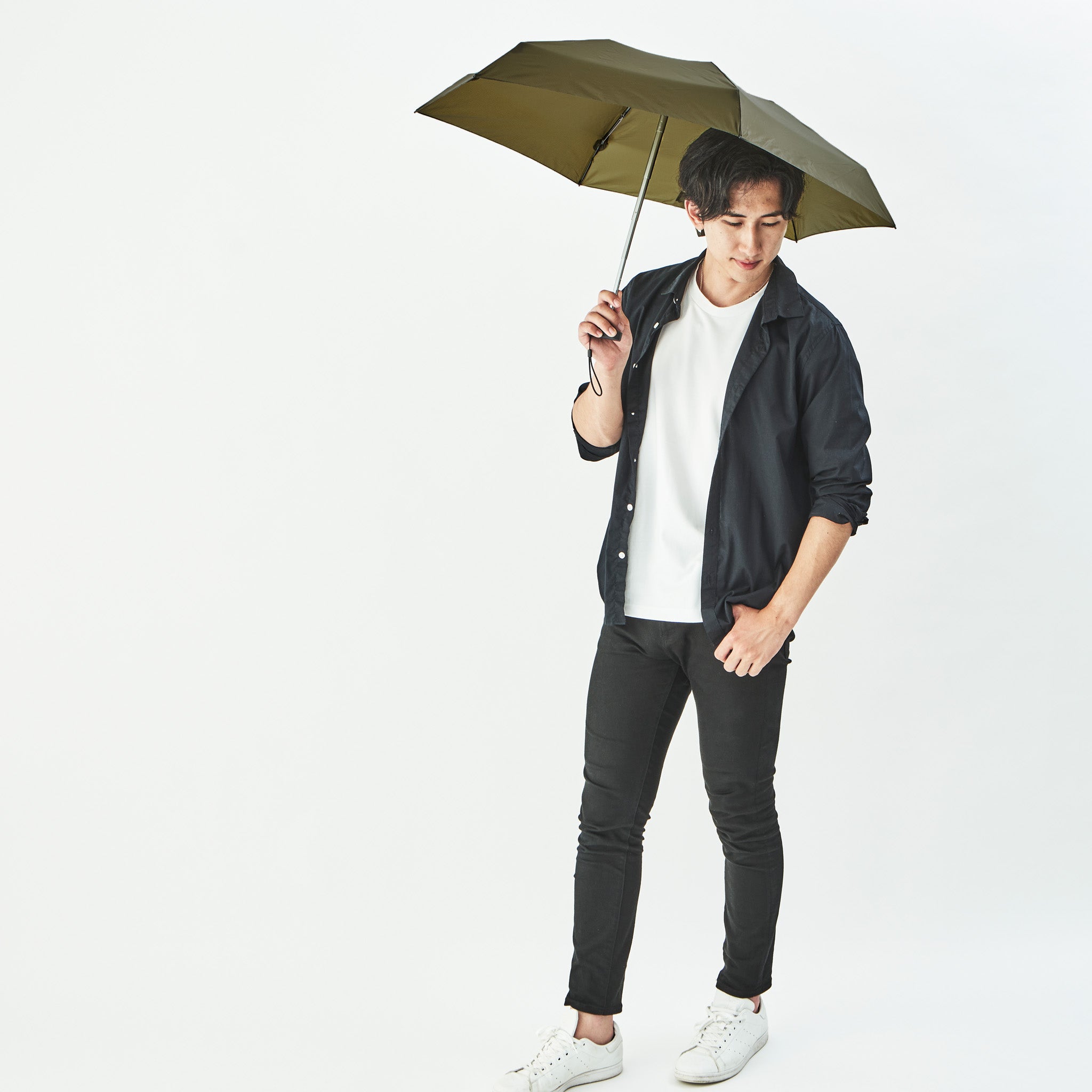 6インチスマホよりも小さい7段式折りたたみ傘FLATLITE Travel【フラットライトトラベル】アンティークグリーン