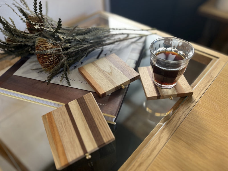 「chest coaster」~家具職人がつくる、小さな家具のような寄木コースターセット~