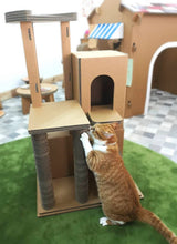 段ボール屋さんがつくった、爪とぎもできる『地球にやさしいキャットタワー』