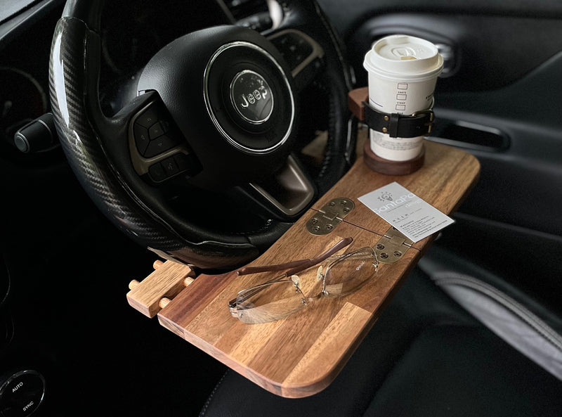 もう誰にも邪魔されない自分だけの秘密基地!移動できる書斎|折りたためる車載デスク(アカシア)