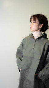 防炎ポンチョ カーキ レディスフリーサイズ