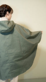 防炎ポンチョ カーキ レディスフリーサイズ