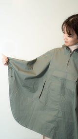 防炎ポンチョ カーキ レディスフリーサイズ