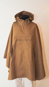 防炎ポンチョ ブラウン レディスフリーサイズ