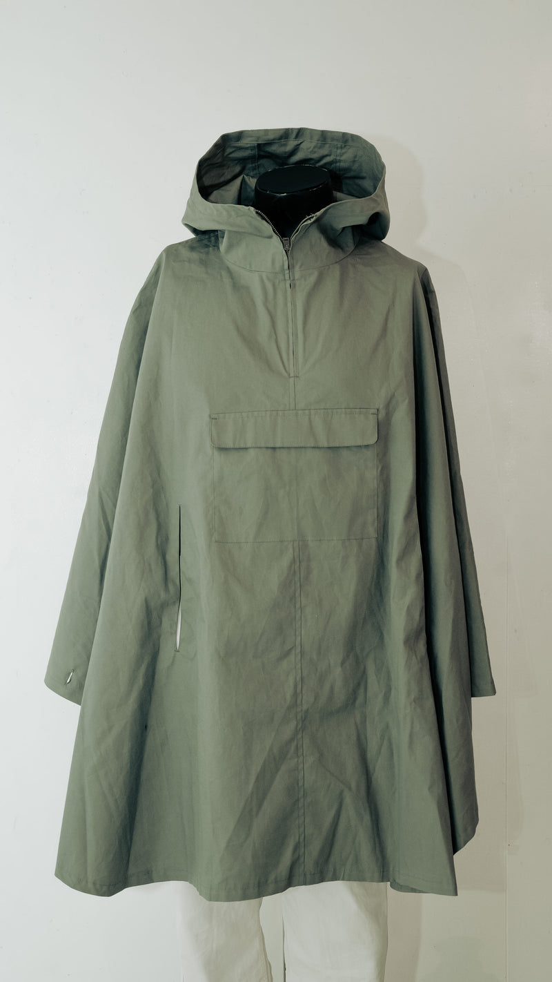 防炎ポンチョ カーキ メンズフリーサイズ