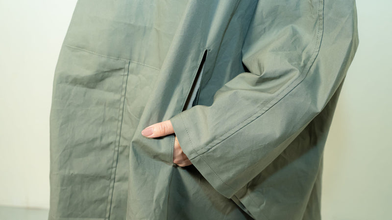 防炎ポンチョ カーキ メンズフリーサイズ