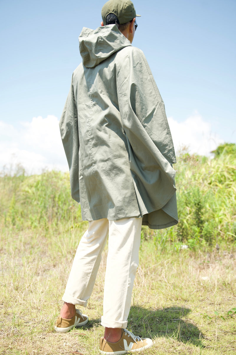 防炎ポンチョ カーキ メンズフリーサイズ