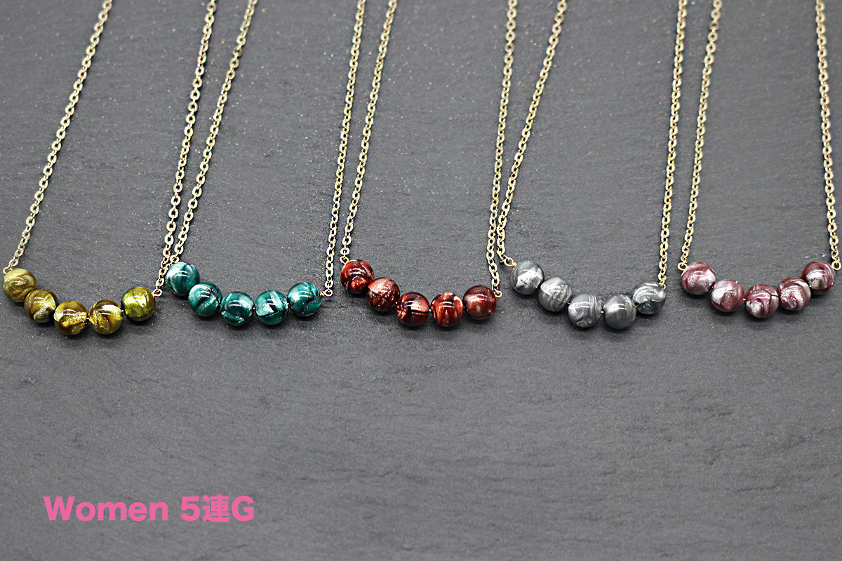 《レディース5粒》磁気 ネックレス 肩こり 血行改善 テレワーク スポーツ 管理医療機器 レディース アクセサリー