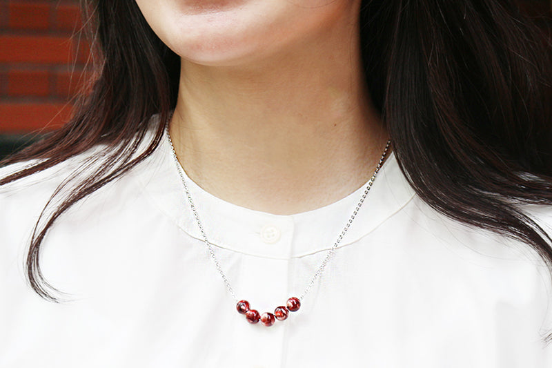 《レディース5粒》磁気 ネックレス 肩こり 血行改善 テレワーク スポーツ 管理医療機器 レディース アクセサリー