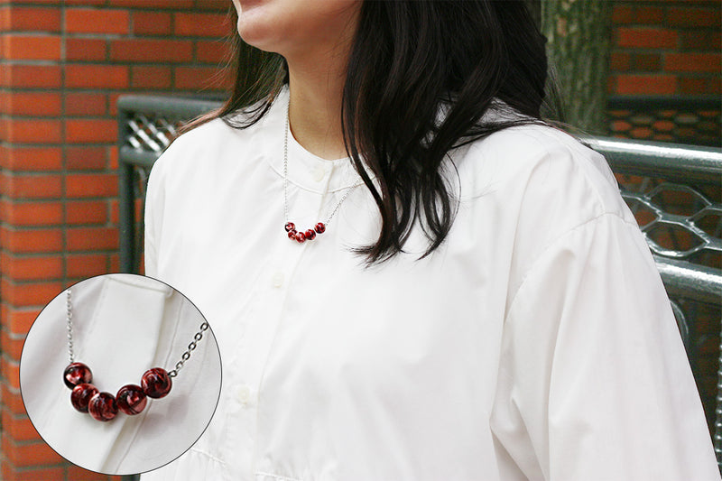 《レディース5粒》磁気 ネックレス 肩こり 血行改善 テレワーク スポーツ 管理医療機器 レディース アクセサリー