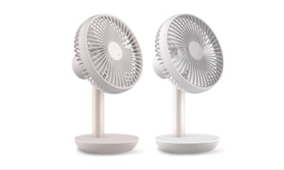 LUMENAコードレス扇風機2台セット(カラー:パールピンク&ホワイト)