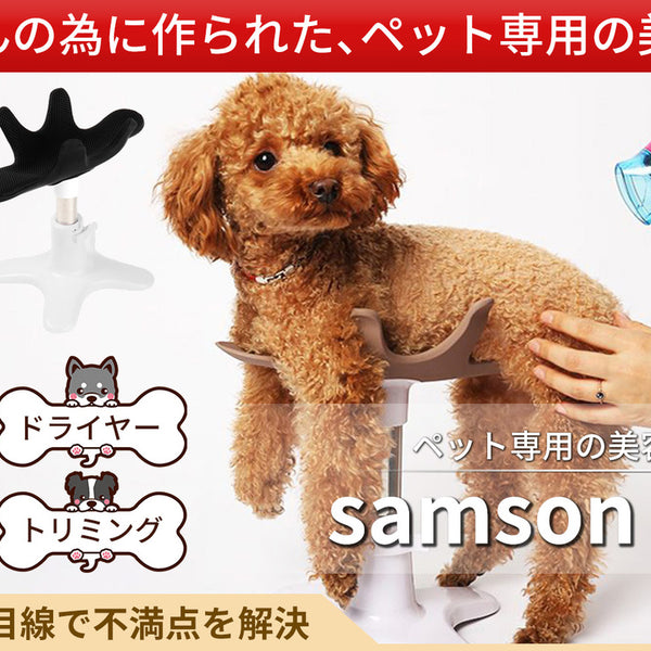 愛犬スタンド「サムソンサロン」が新しくなった！ペット専用美容チェアで両手を自由に – Makuake STORE