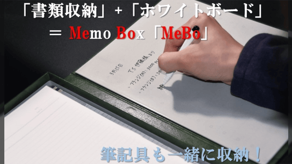 「書類ケース」と「ホワイトボード」、2つの機能が融合！MeBo（MemoBox）