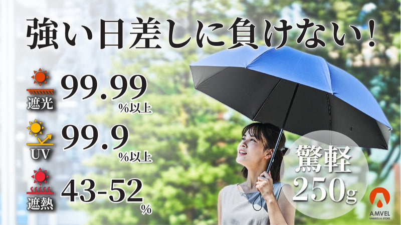 『強い日差しに負けない！』最高数値レベルの日傘に驚軽250グラムの長傘が登場！