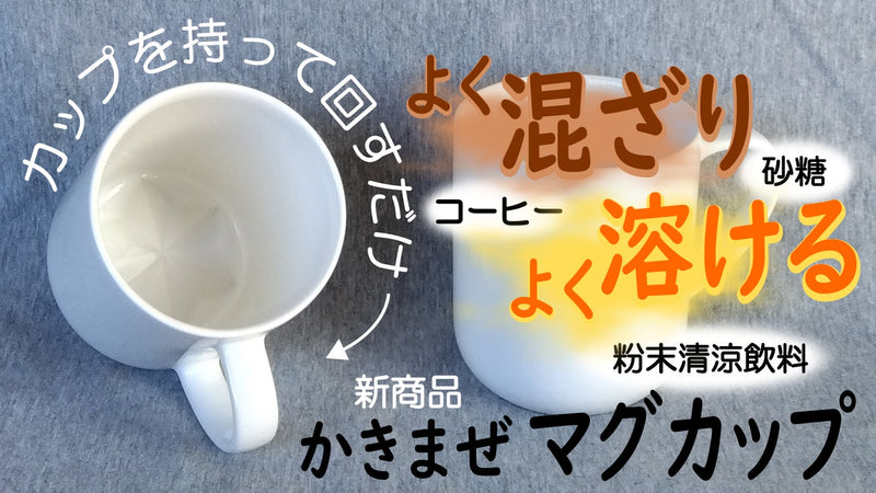 【実用新案：日本】持って回せば特異な底ひだで撹拌しマドラーが不用になるマグカップ