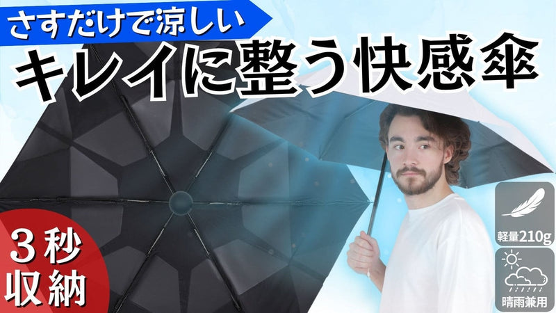 【特殊加工で3秒でキレイに整う】太陽光と暑さ 雨にも強い 超軽量 折りたたみ傘