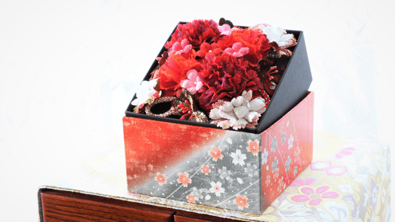 日本の造花職人が作る　母の日の箱花