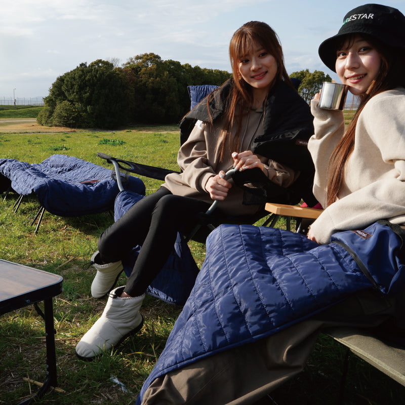 夏の冷える時に。いつでも収納して持ち歩ける、極小スティック型蓄熱ブランケット【カーキ】