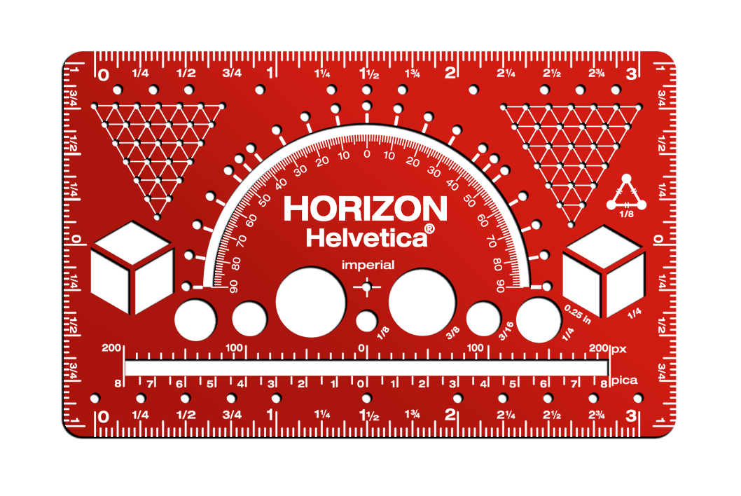 カードサイズのコンパクトスケール 「Horizon Helvetica®」 【レッド】