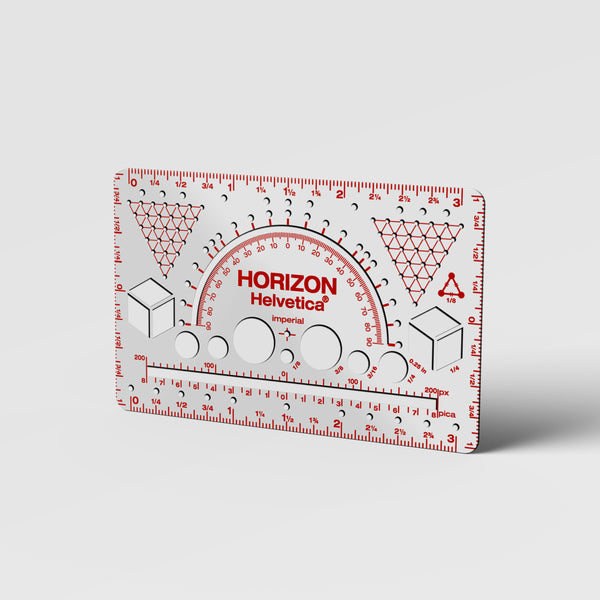 『最終価格』スペイン現代版画 シリアルナンバー、サイン有 カードサイズのコンパクトスケール 「Horizon Helvetica