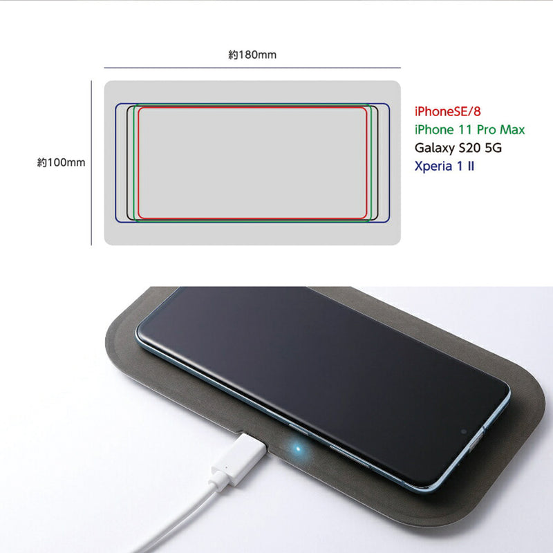 Deff（ディーフ）ワイヤレス充電トレイ iPhoneなどのスマートフォンに対応 最大15W 高速充電 置くだけで充電