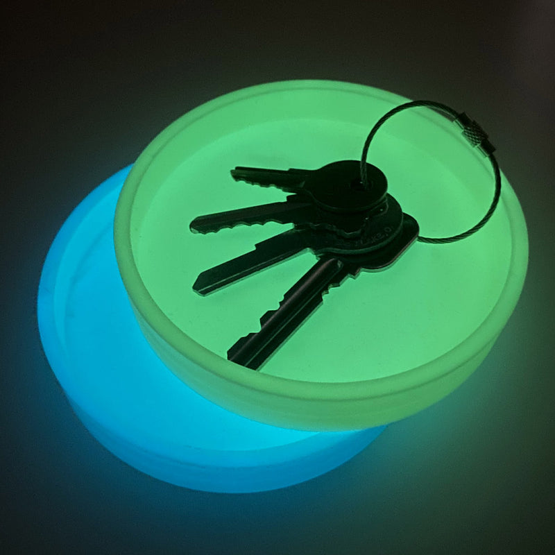 蓄光トレイ 丸型（２個セット/グリーン発光+ブルー発光）送料無料
