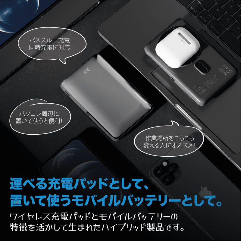 EZO Brick Series Stadias スタンド付きマグネット式ワイヤレスモバイルバッテリー 10000mAh