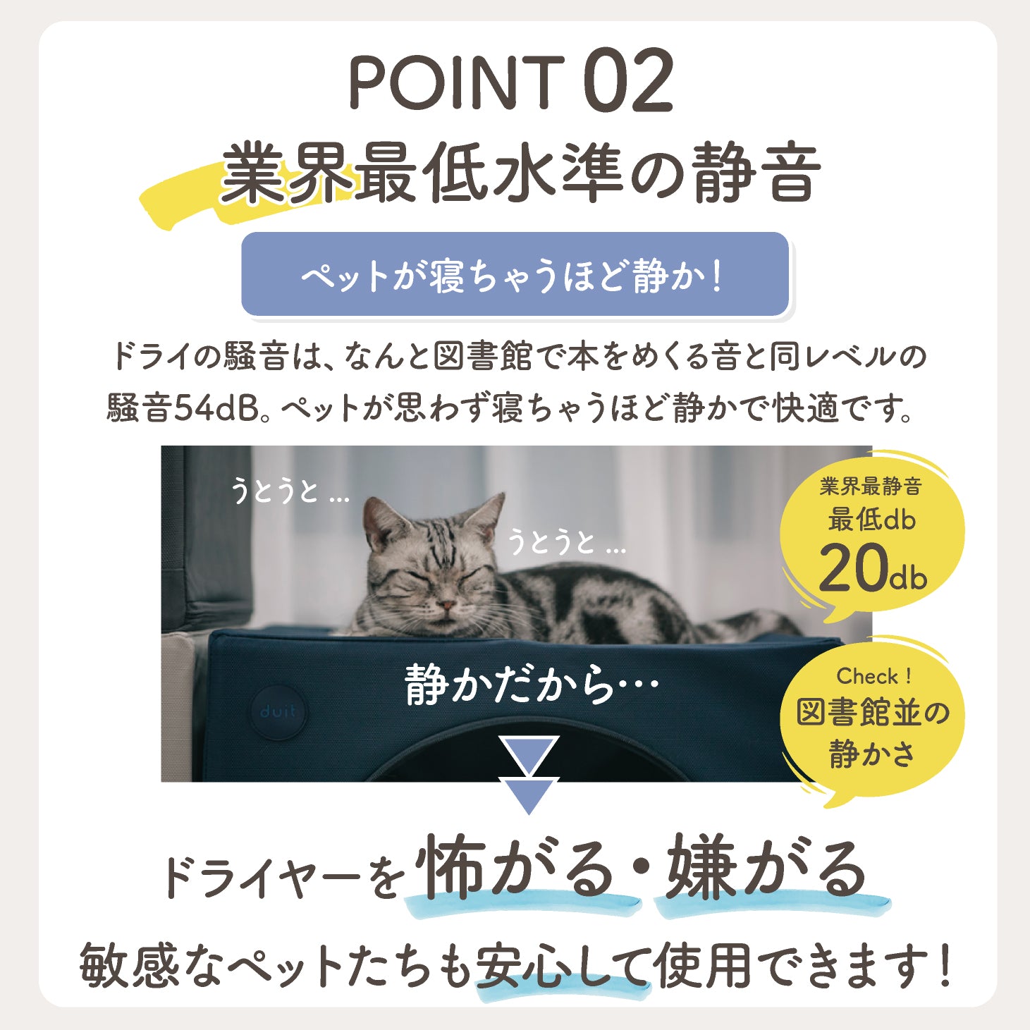 お風呂上がりのペットをハウスに入れて時間短縮、duit第2弾・ウォームグレー