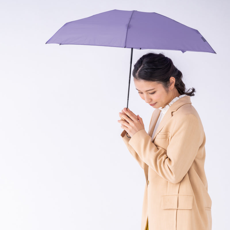 省スペースで傘を常備する新発想の折りたたみ傘【オルタナスリム50】（ラベンダー）