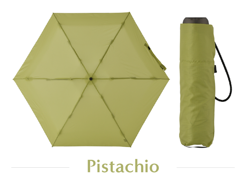 省スペースで傘を常備する新発想の折りたたみ傘【オルタナスリム50】（ピスタチオ）