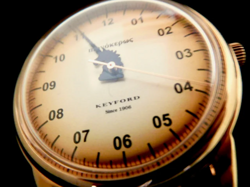 創業１１０年の時計メーカー国産自動巻き1針時計　KEYFORD　一角獣モノケロスローズゴルド色秒針付