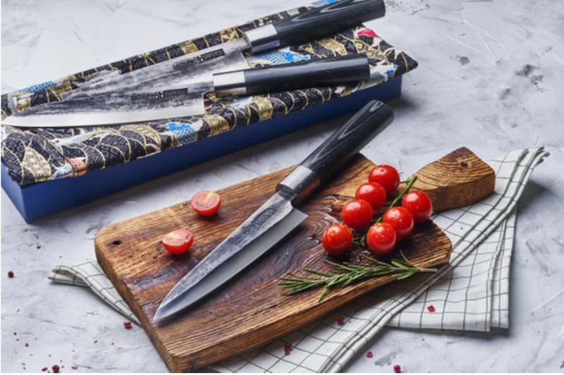 高級ダマスカス包丁SAMURA super5 三徳包丁 – Makuake STORE 高級ダマスカス包丁SAMURA super5 三徳包丁 – Makuake STORE