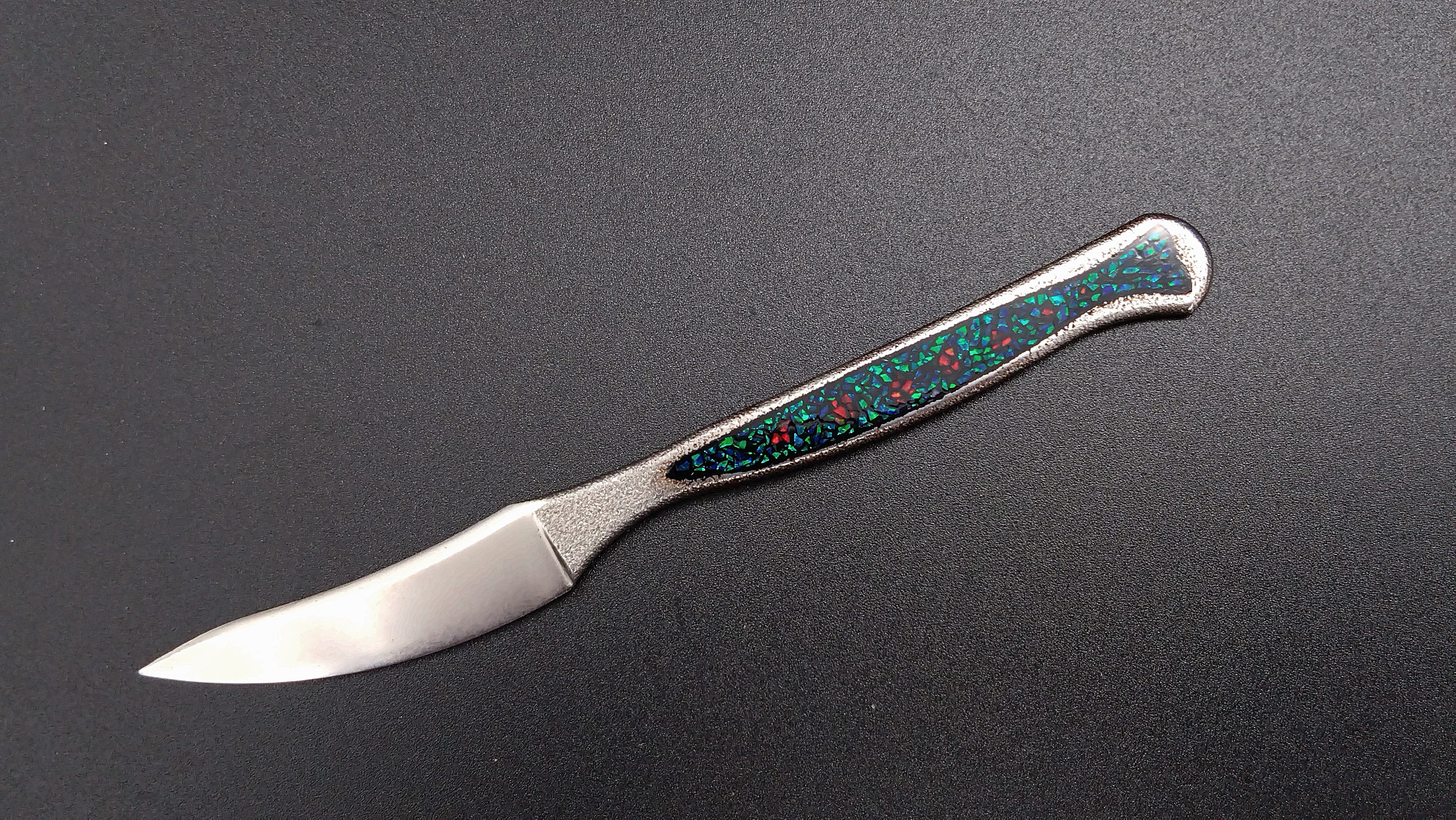 チタンナイフ「彩」　革ケース付セット