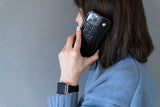 【高品質クロコ型押し革】で作るワイドベルトタイプiPhoneケース