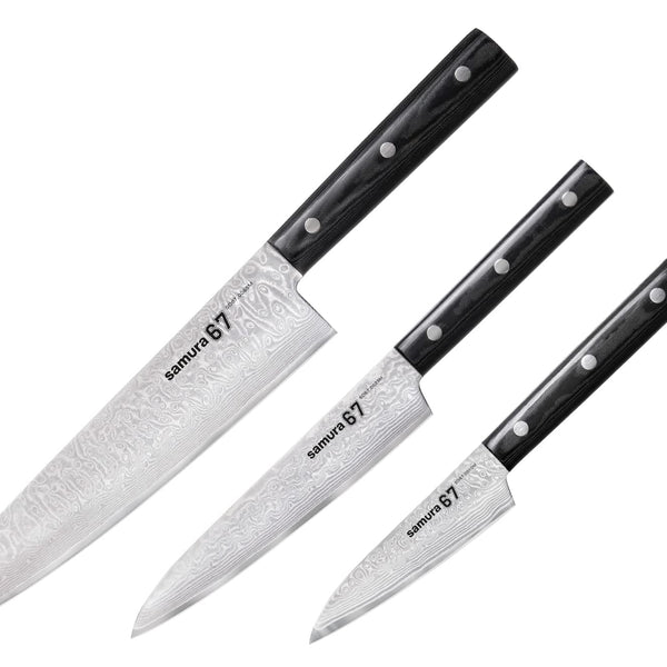 包丁【ダマスカス67シリーズ】シェフ・ユーティリティ・ぺティ(3点
