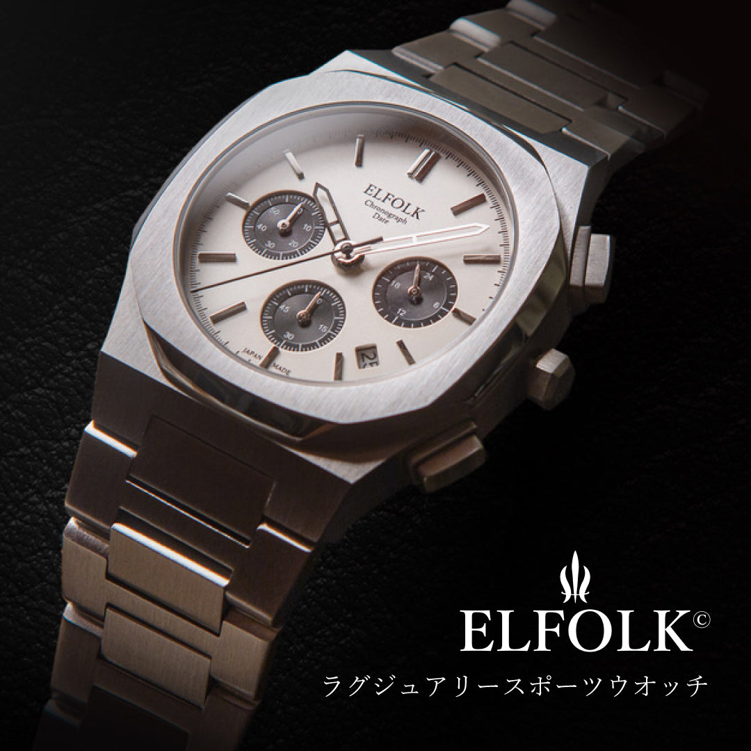 【エルフォルク / アルストロ】ELFOLK / ALSTRO  日本製クロノグラフ腕時計