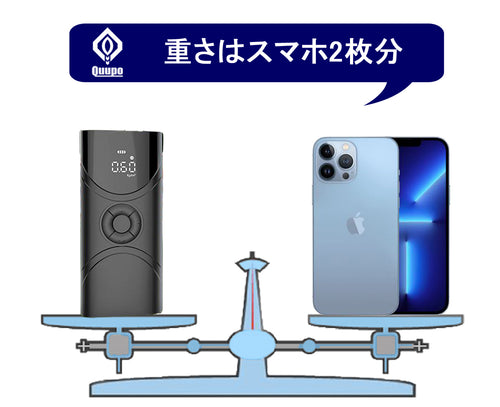 超小型・超軽量・超馬力・ワンタッチ USB充電式 空気入れ 「Quupo」クーポ