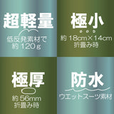 お出掛け先でも快適な座り心地を。極小・極厚のファスナー付き防水ミニマムクッション【マリン・ブルー】