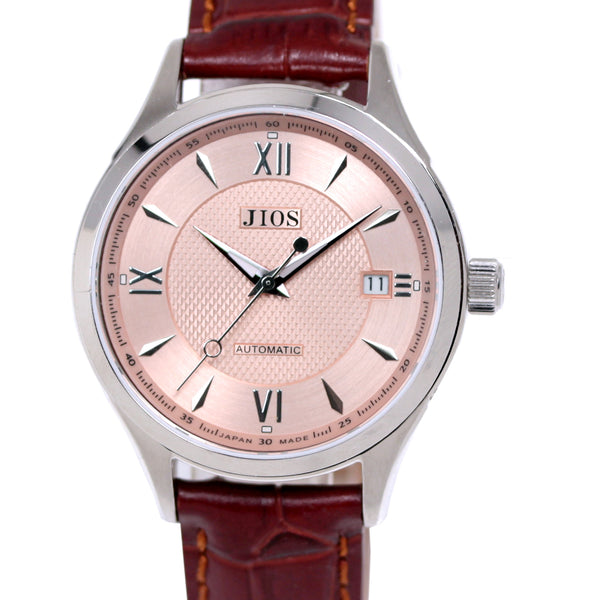 SEIRAN ビワマスサーモン ×シルバー針 ローマ数字 クロコ型押しレザー