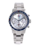 ブルーインパルス×日本製パイロットクロノグラフ腕時計！メンズウォッチ シルバー【空を翔ける航空用回転計算尺】