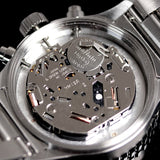 ブルーインパルス×日本製パイロットクロノグラフ腕時計！メンズウォッチ シルバー【空を翔ける航空用回転計算尺】