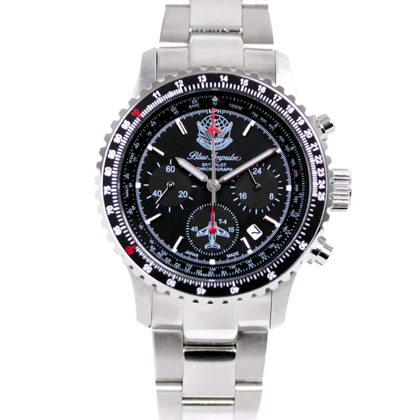 ブルーインパルス×日本製パイロットクロノグラフ腕時計！メンズ