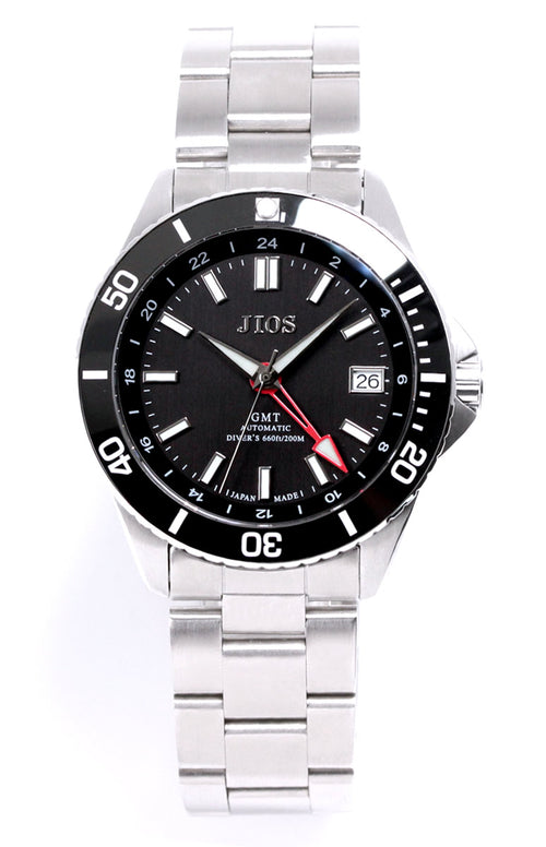 【GMT×200m防水】JIOS GMT DIVER'S104 日本製 自動巻き 腕時計 ダイバーズウォッチ GMT