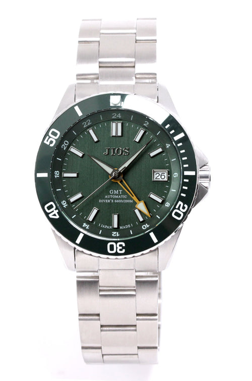 【GMT×200m防水】JIOS GMT DIVER'S104 日本製 自動巻き 腕時計 ダイバーズウォッチ GMT