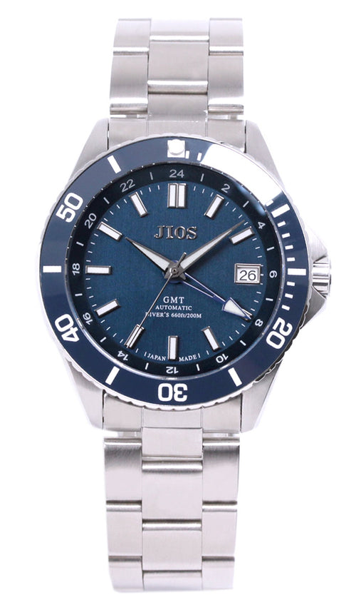 【GMT×200m防水】JIOS GMT DIVER'S104 日本製 自動巻き 腕時計 ダイバーズウォッチ GMT