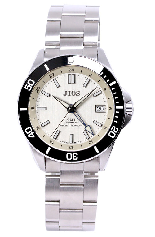【GMT×200m防水】JIOS GMT DIVER'S104 日本製 自動巻き 腕時計 ダイバーズウォッチ GMT
